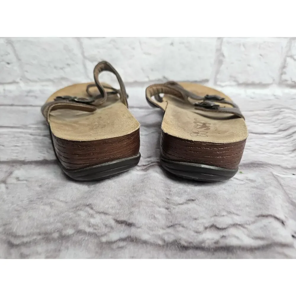 Sas Women's Sandals Size 6.5 Wide Brown Strappy